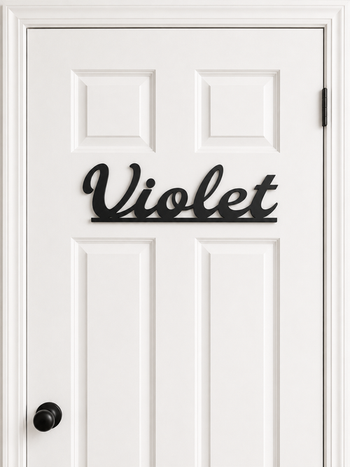 Personalised Wooden Name Sign | Custom Door Sign | Nursery & Bedroom Wall Decor | Available in Natural Wood or Black
